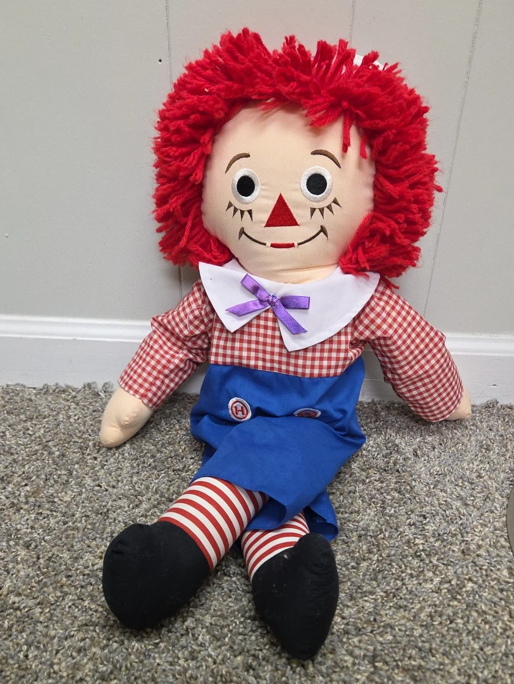 1991 Vintage Andy Red-Haired Rag Doll Plush Toy Blue Outfit - Classic Kids 26